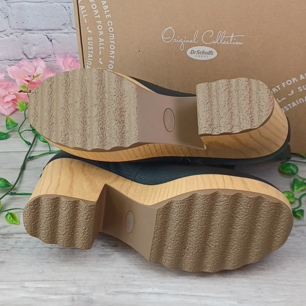 Dr. Scholl's Win Over Zipper Platform Ankle Boots NIB